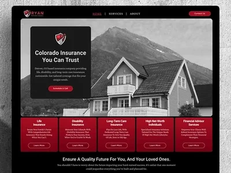 Ryan PreTection Insurance web design